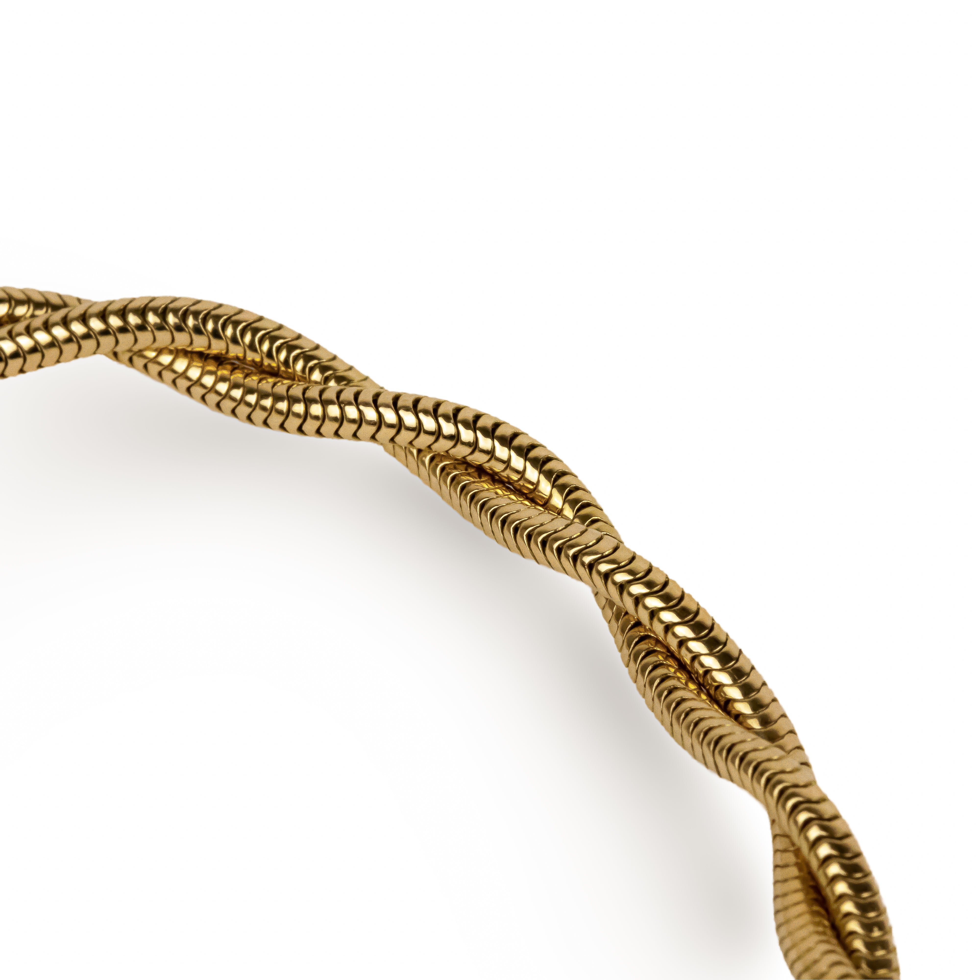 Collier BOUCHERON tubogas en or jaune et turquoises