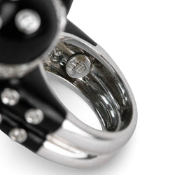 Bague Cocktail ANDRÉOLI Santa Maria en or blanc, résine, aigue-marine et diamants