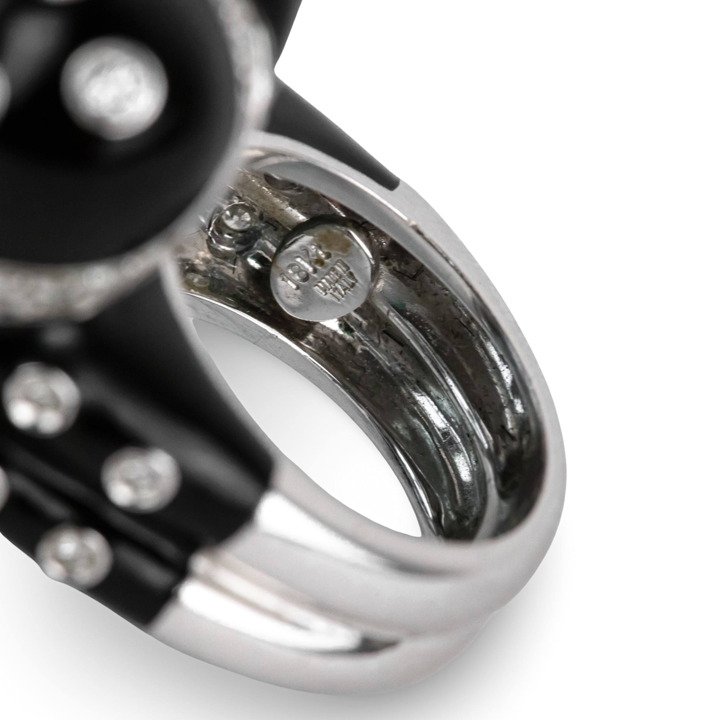 Bague Cocktail ANDRÉOLI Santa Maria en or blanc, résine, aigue-marine et diamants