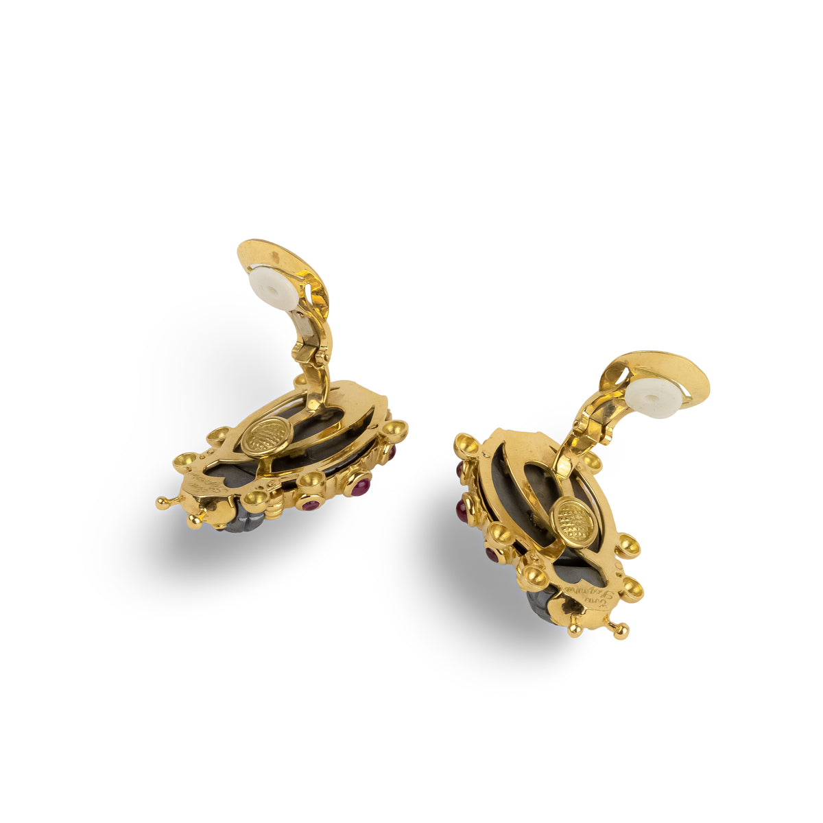 Eva SEGOURA set in yellow gold, hematite and diamonds
