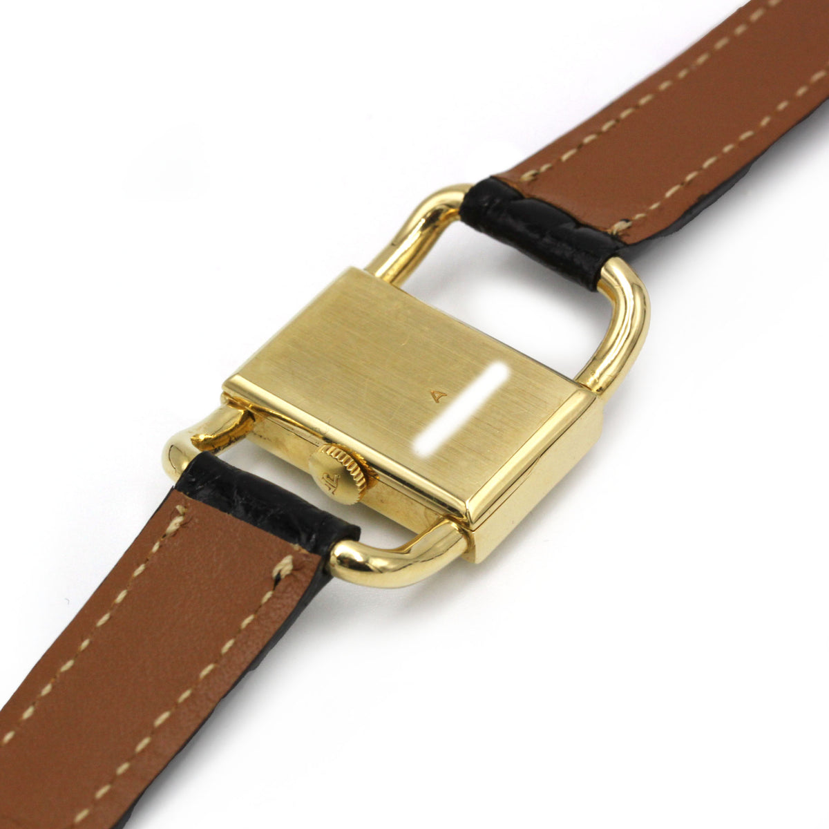 Montre JEAGER LECOULTRE X HERMÈS Étrier en or jaune et cuir