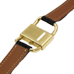 JEAGER LECOULTRE X HERMÈS "Étrier" Watch in Yellow gold and Leather