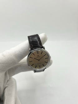 OMEGA "De Ville" Watch in Steel and Leather
