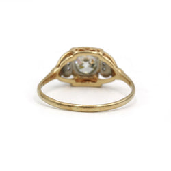 Colored Gold and Diamond Solitaire Ring