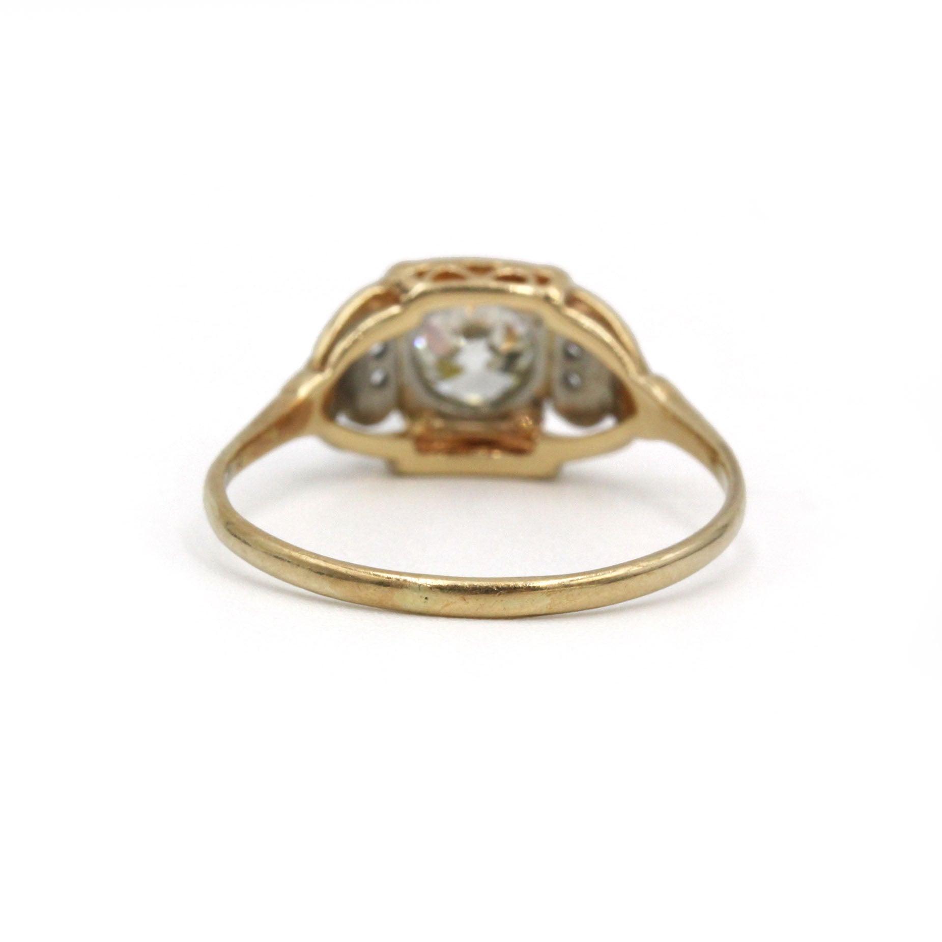Colored Gold and Diamond Solitaire Ring