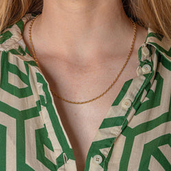 Yellow Gold Coffee Bean Link Necklace