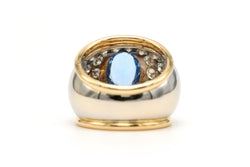 Bague Cocktail en or blanc, or jaune, topaze et diamants