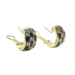 Boucles d'oreilles Clips LEO PIZZO en or jaune, émail et diamants