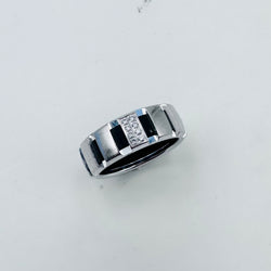 CHAUMET "Class One" Bandeau Ring in white gold, diamonds, and rubber