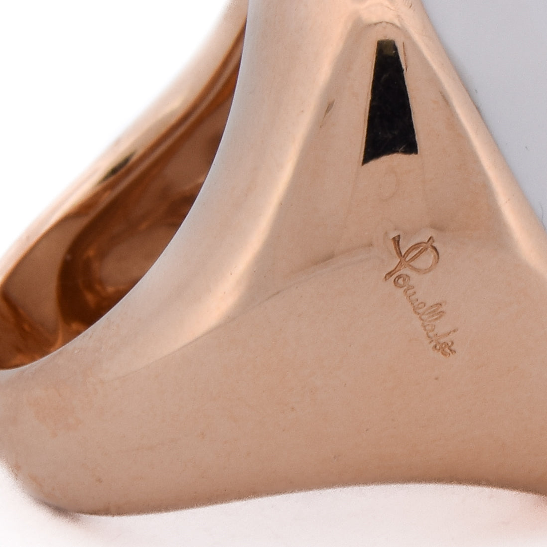 Ring POMELLATO "Victoria" dome in rose gold and cacholong