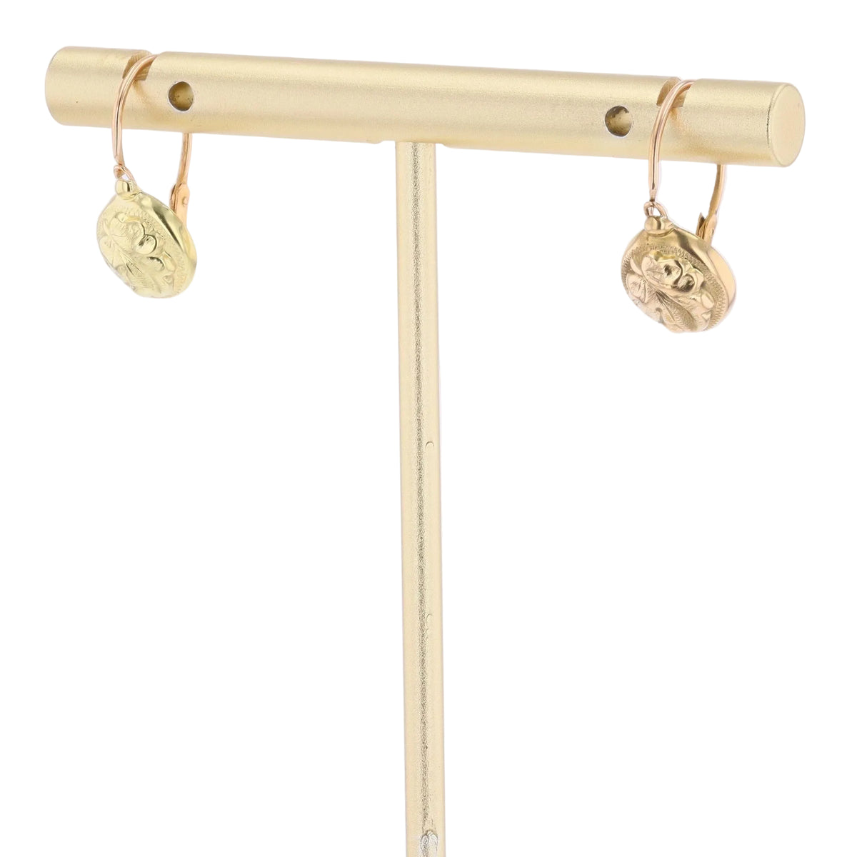 Yellow gold and Rose gold Lever-back Earrings