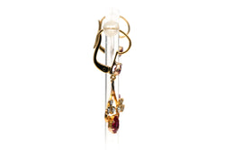 Boucles d'oreilles Dormeuses en or jaune, rubis et perles