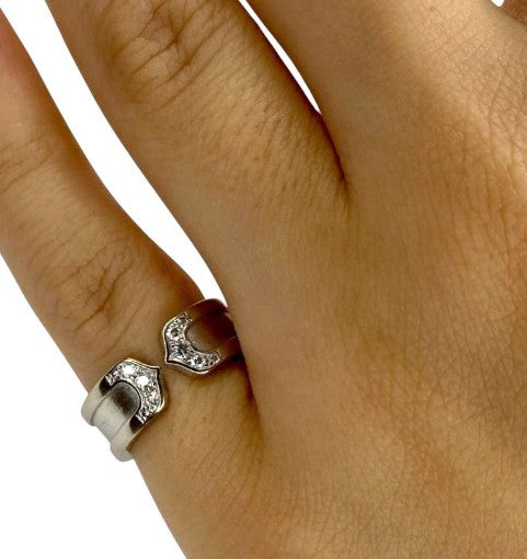 CARTIER "C2" Bangle in white gold and diamonds