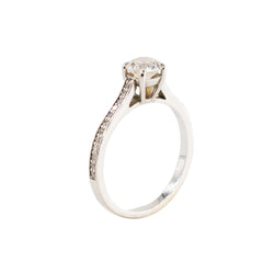 White Gold Solitaire Ring with Diamond