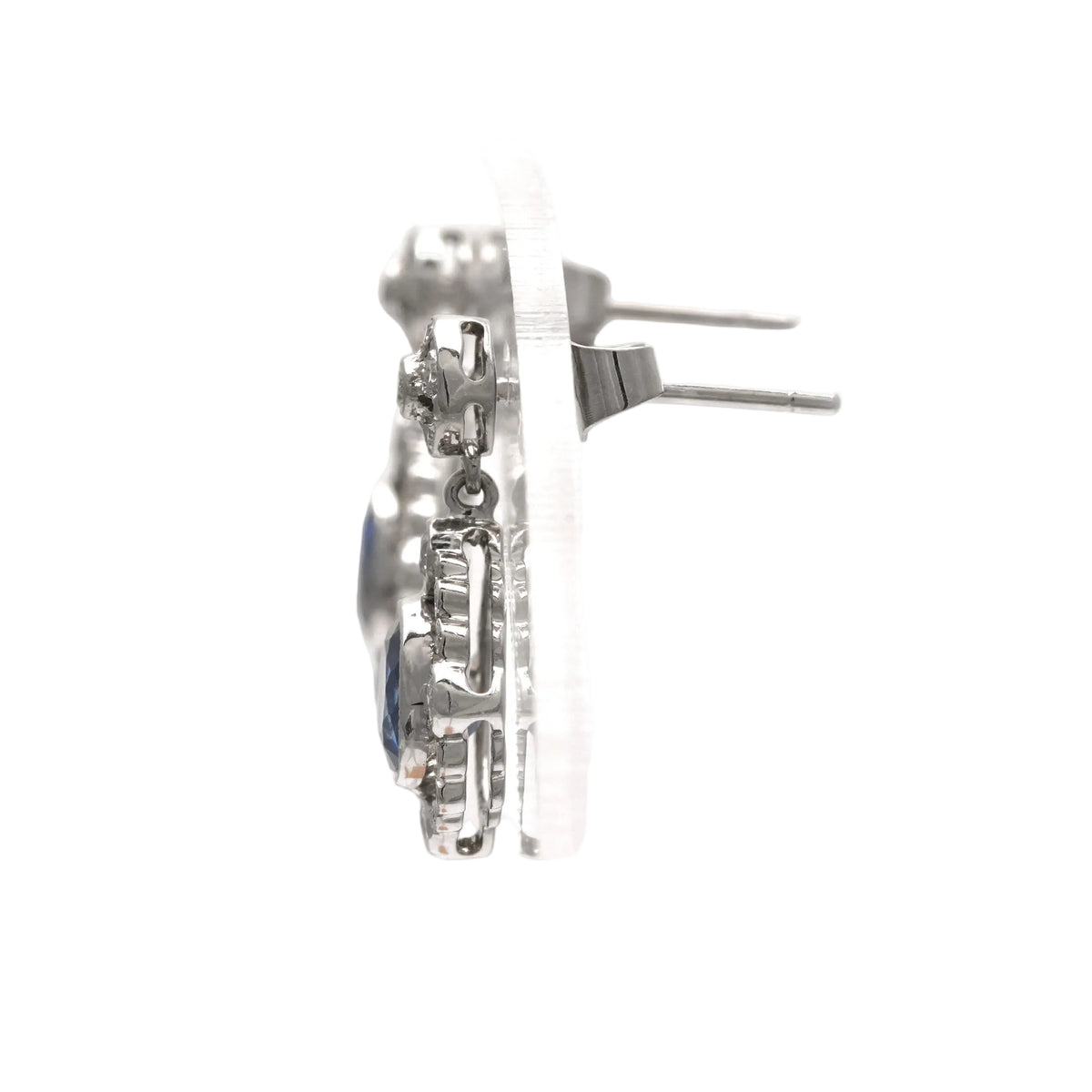 White Gold Earrings with Sapphires and Diamonds