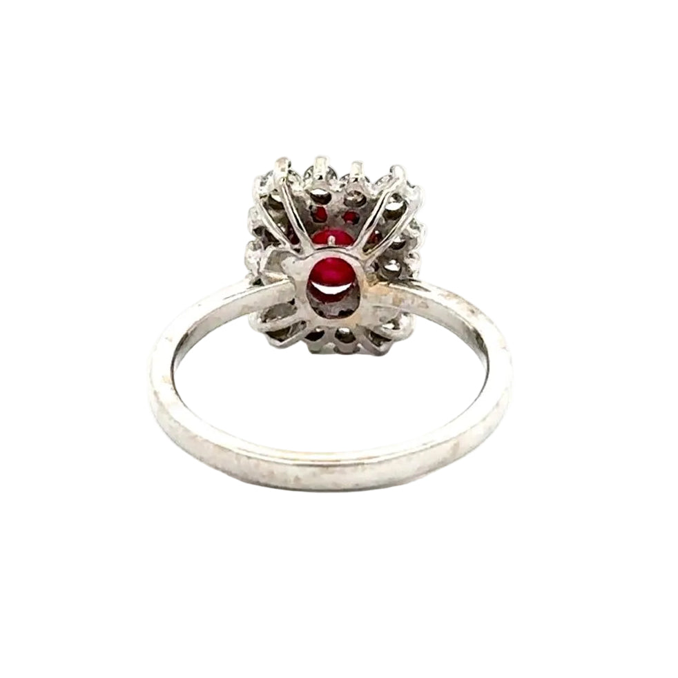 Entourage Ring in White gold, Ruby and Diamonds