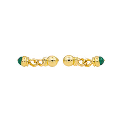 Boucles d'oreilles Pendantes Or jaune Malachite