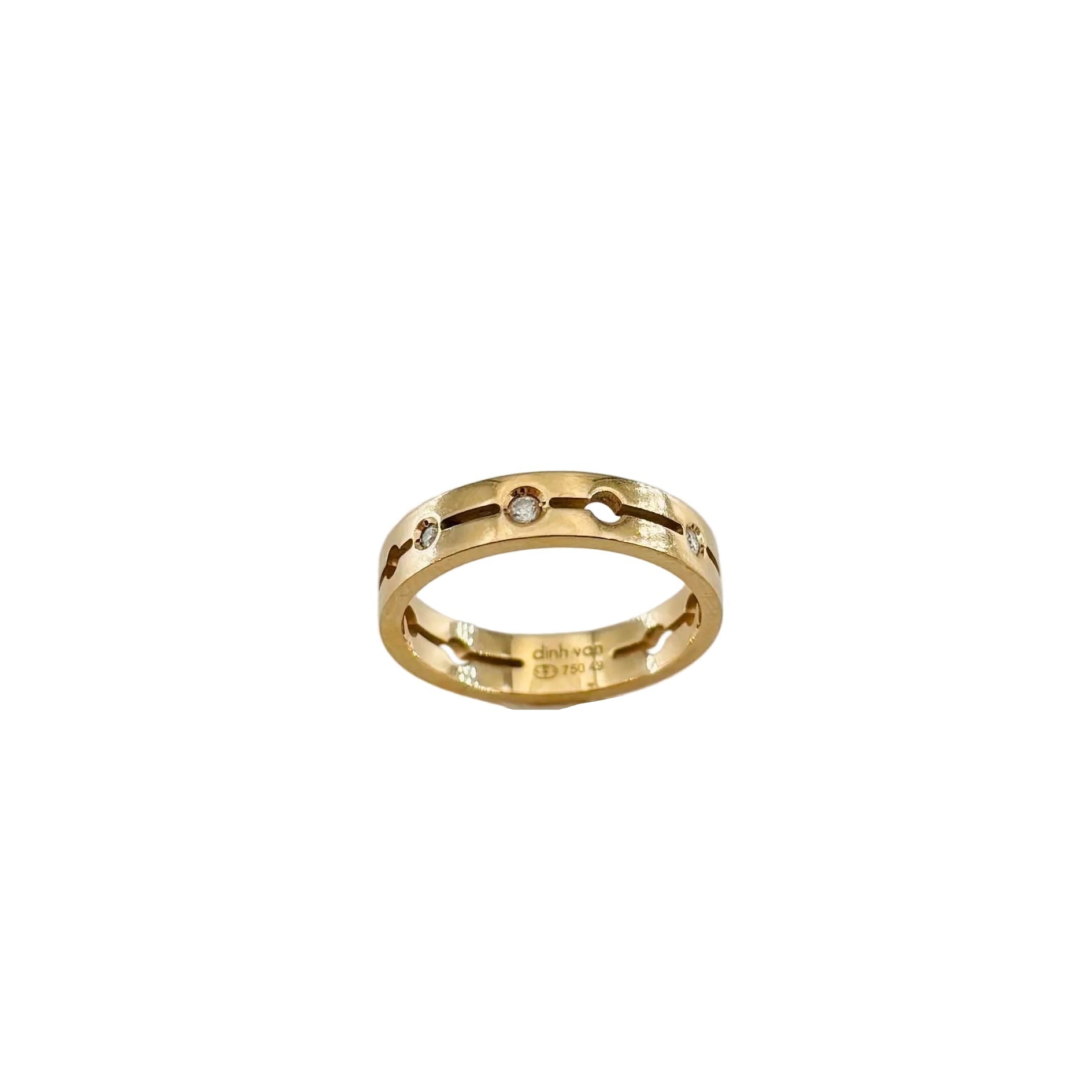 DINH VAN "Pulse" PM Ring in Rose gold and Diamonds
