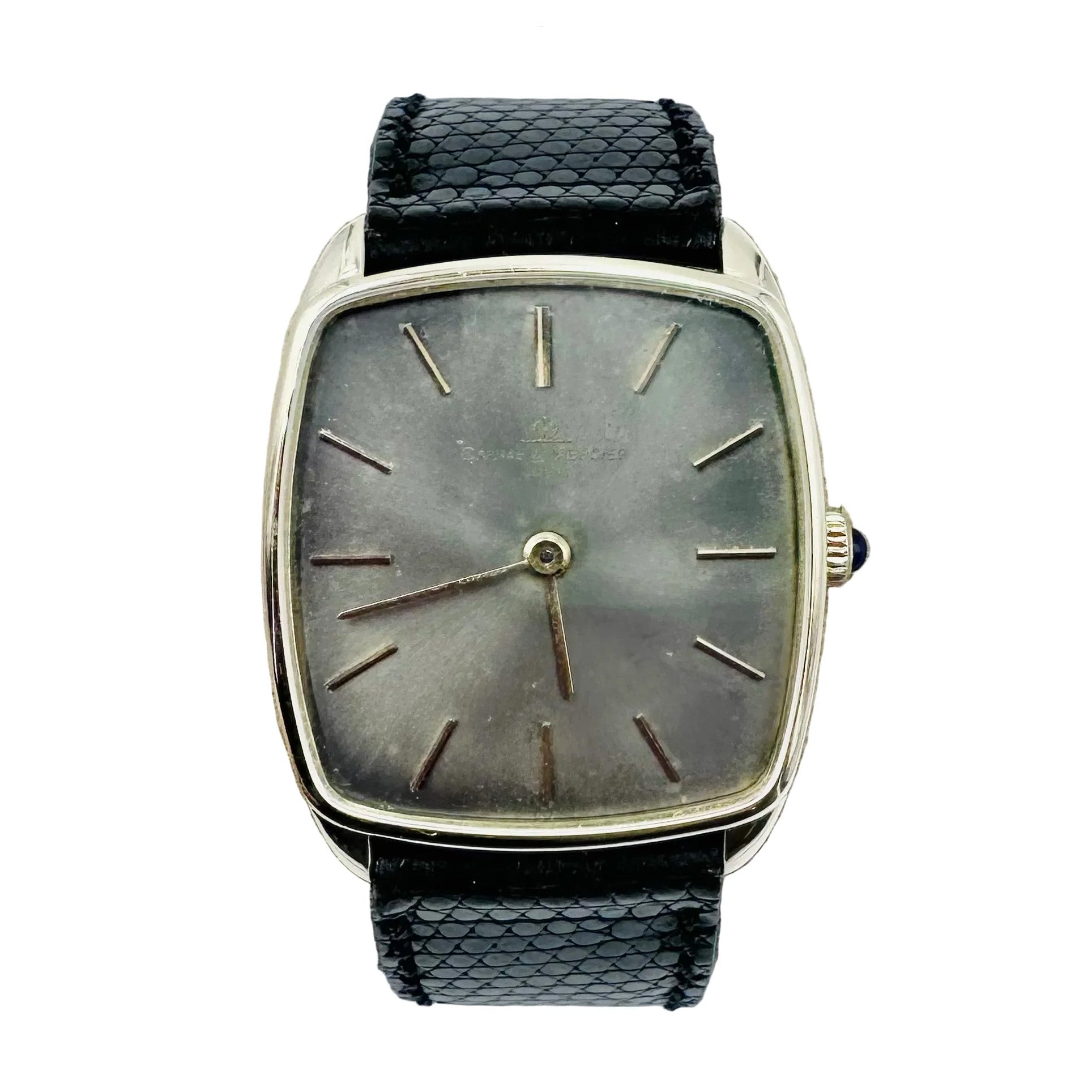 BAUME & MERCIER Watch in yellow gold and leather