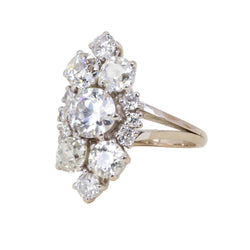 Marquise Ring in White Gold and Diamonds