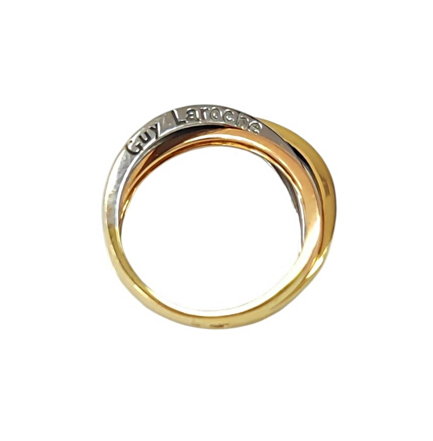 GUY LAROCHE Wedding band in white gold, yellow gold, rose gold, and diamonds