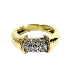 Yellow Gold and Diamond Bangle Ring