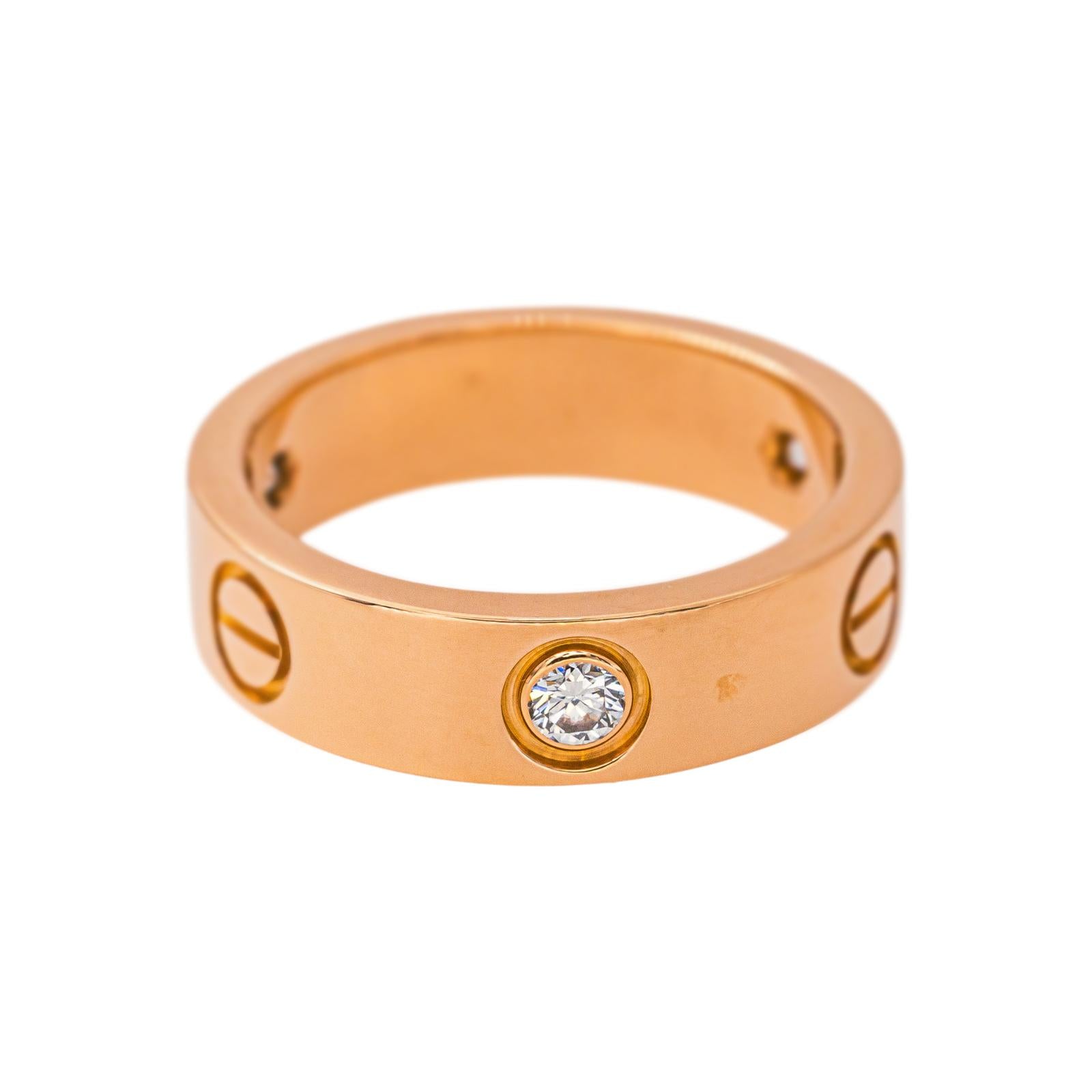 Cartier Love Ring in Rose gold with Diamonds