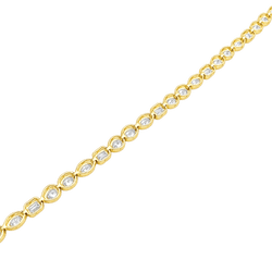 "Ligne" Bracelet in Yellow Gold and Diamonds