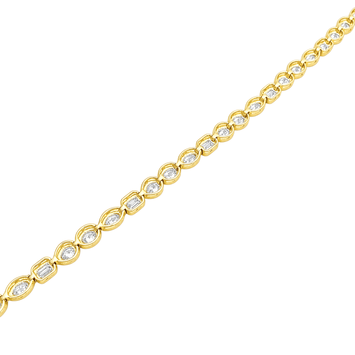 "Ligne" Bracelet in Yellow Gold and Diamonds