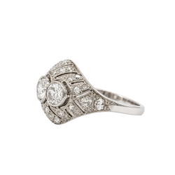 Platinum and Diamond Dome Ring