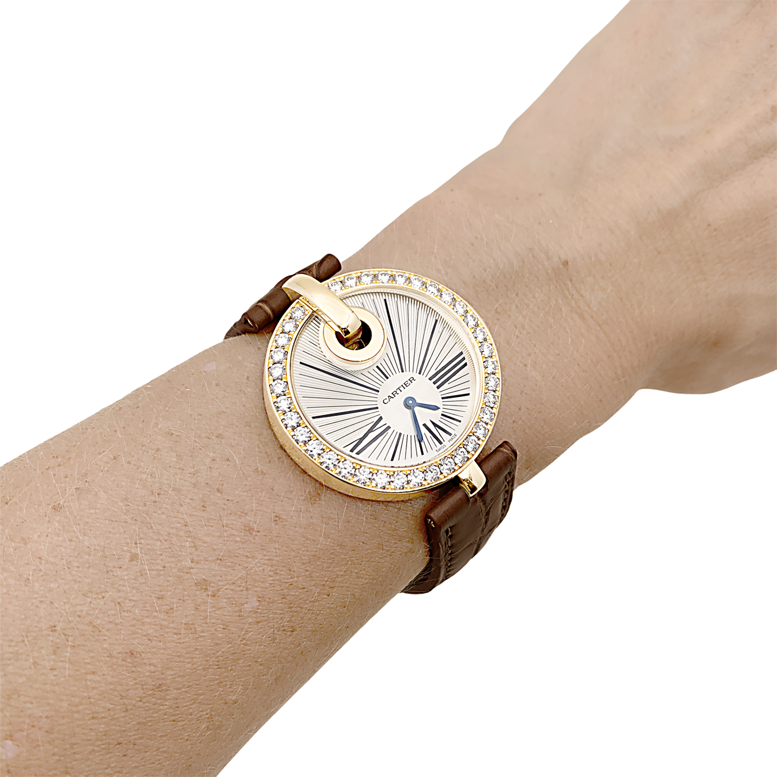 Montre Cartier, "Captive", or jaune et diamants.