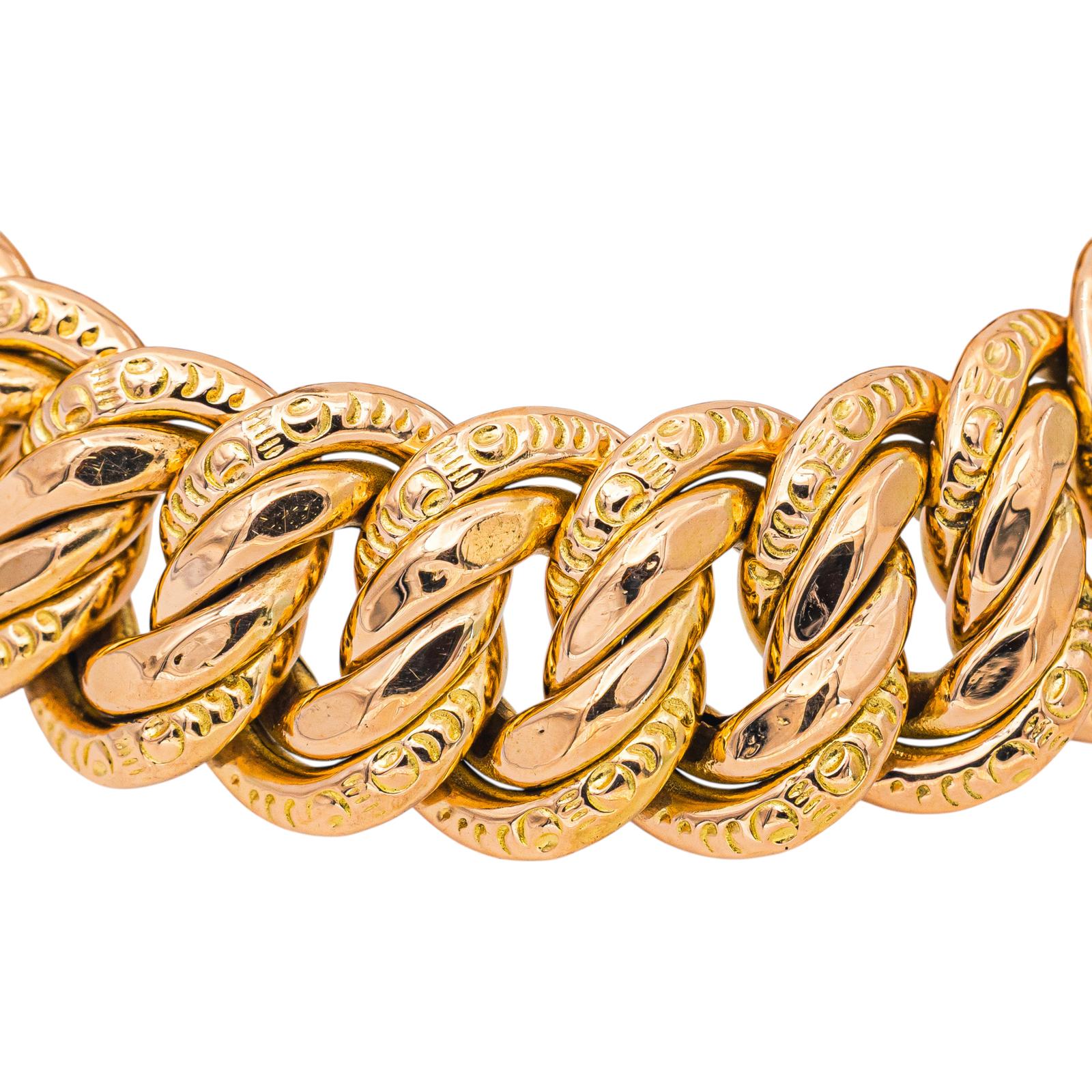 Yellow Gold American Link Bracelet