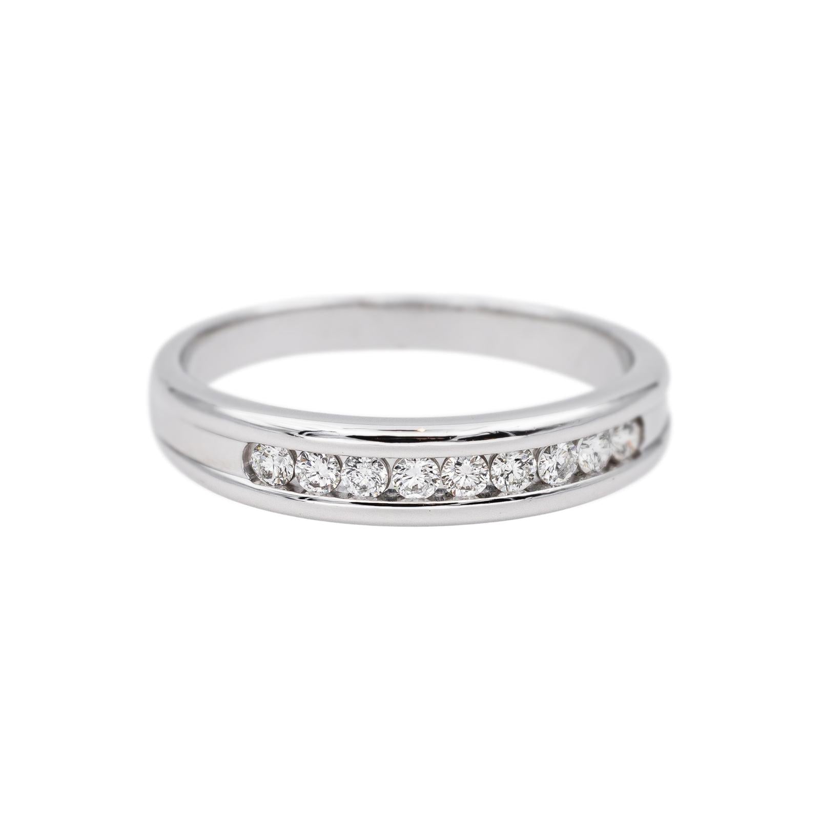 Half wedding band Ring White gold Diamond