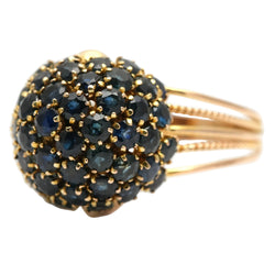 Dome Ring in Yellow Gold and Sapphires