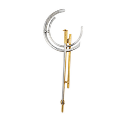 PIERRE CARDIN brooch in white gold, yellow gold, and diamonds