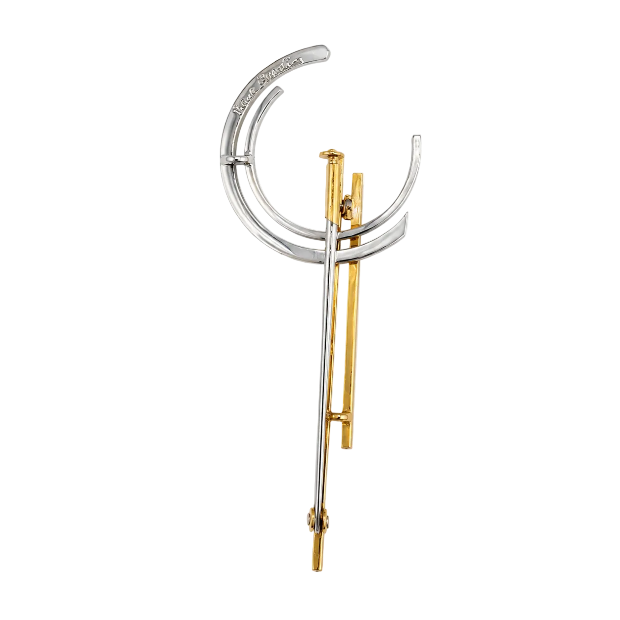 PIERRE CARDIN brooch in white gold, yellow gold, and diamonds