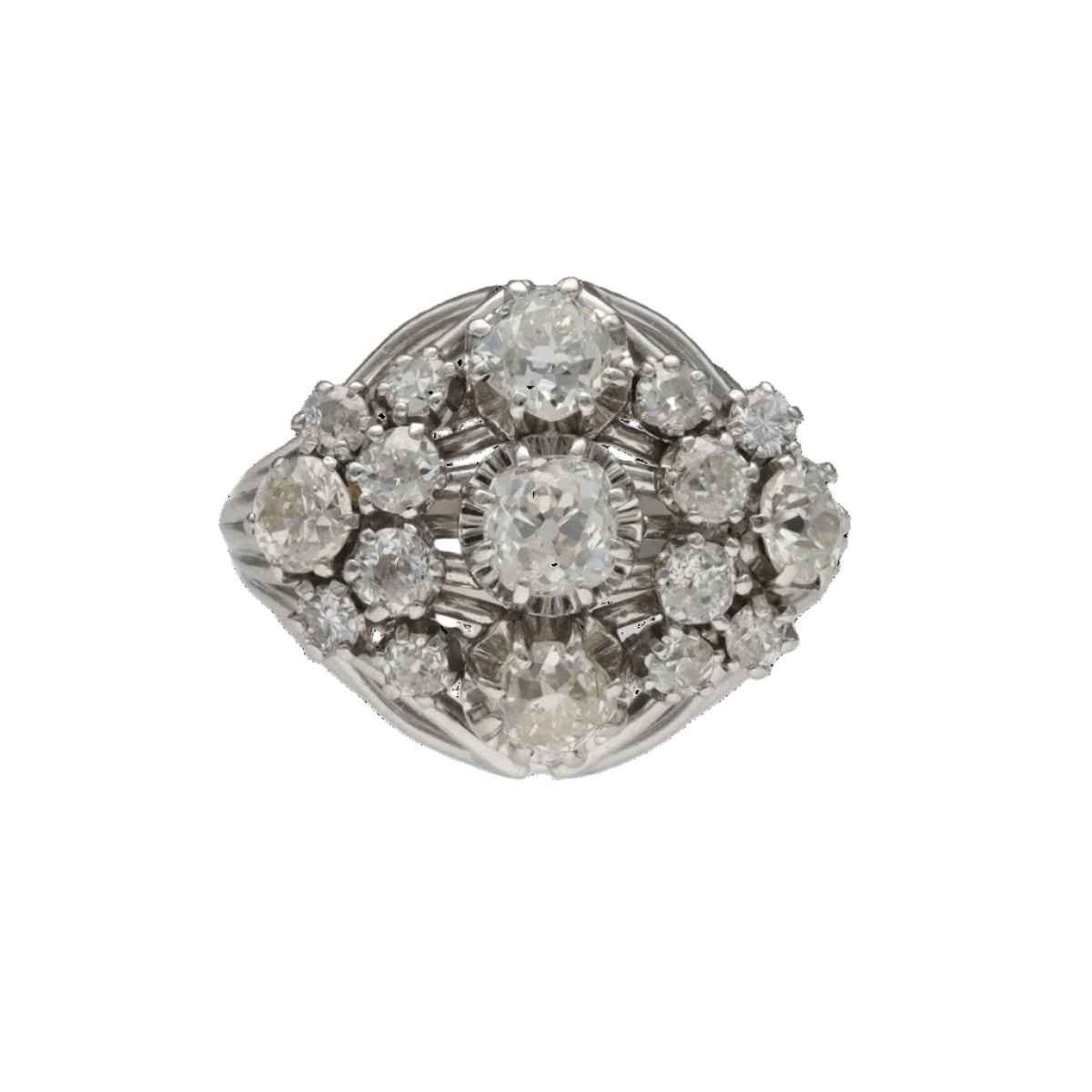 Platinum and Diamond Dome Ring