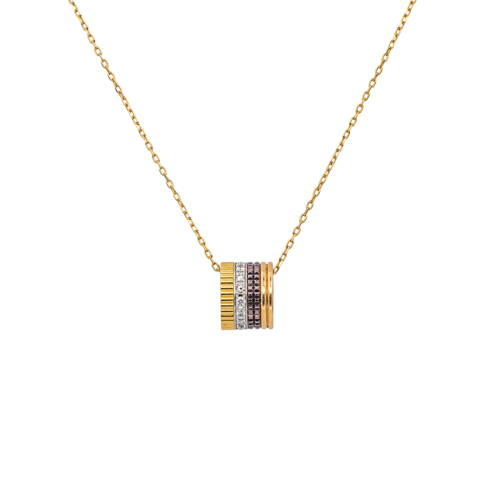 Boucheron Necklace Four yellow gold diamond