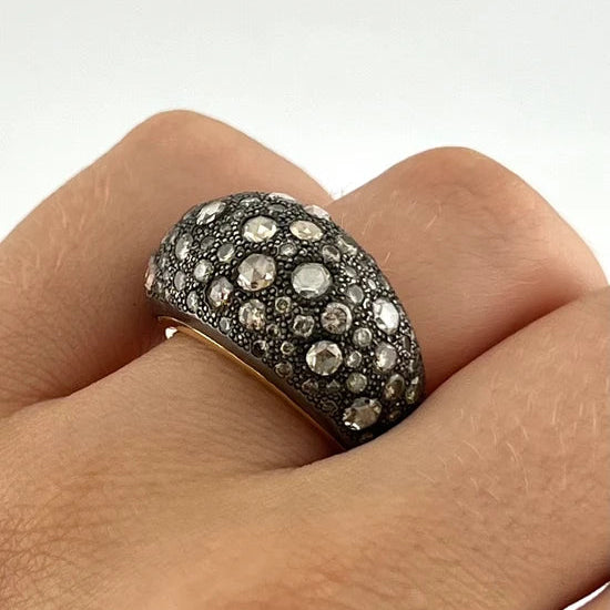 POMELLATO "Tango" Dome Ring in yellow gold and diamonds