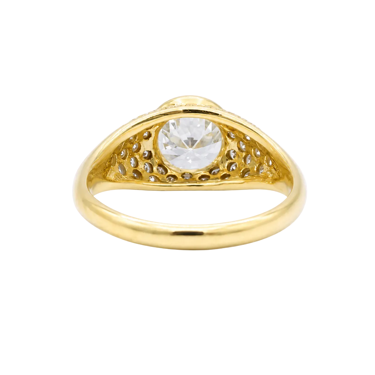 Yellow Gold and Diamond Bangle Ring