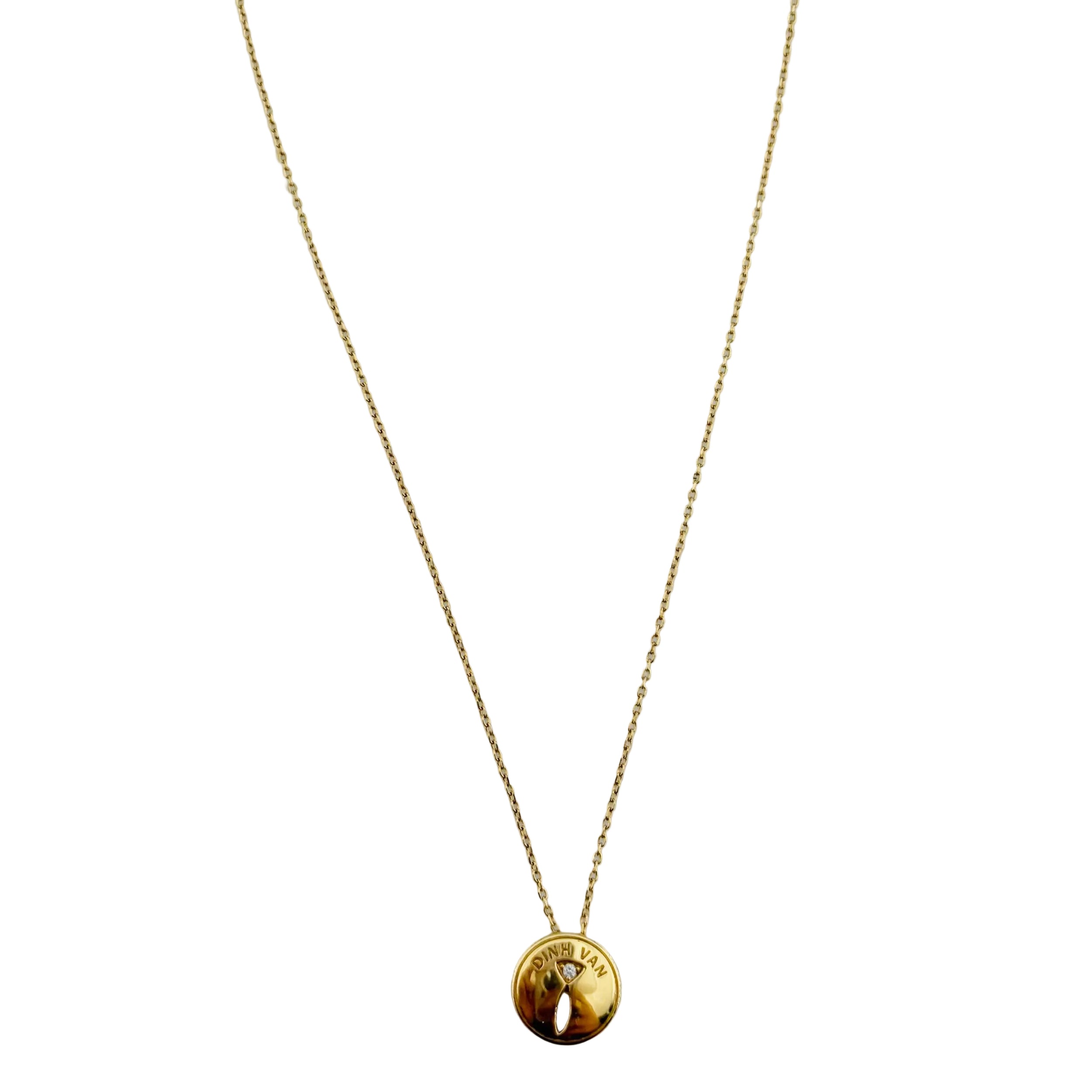 DINH VAN "Punaise" Pendant Necklace in Yellow Gold and Diamond
