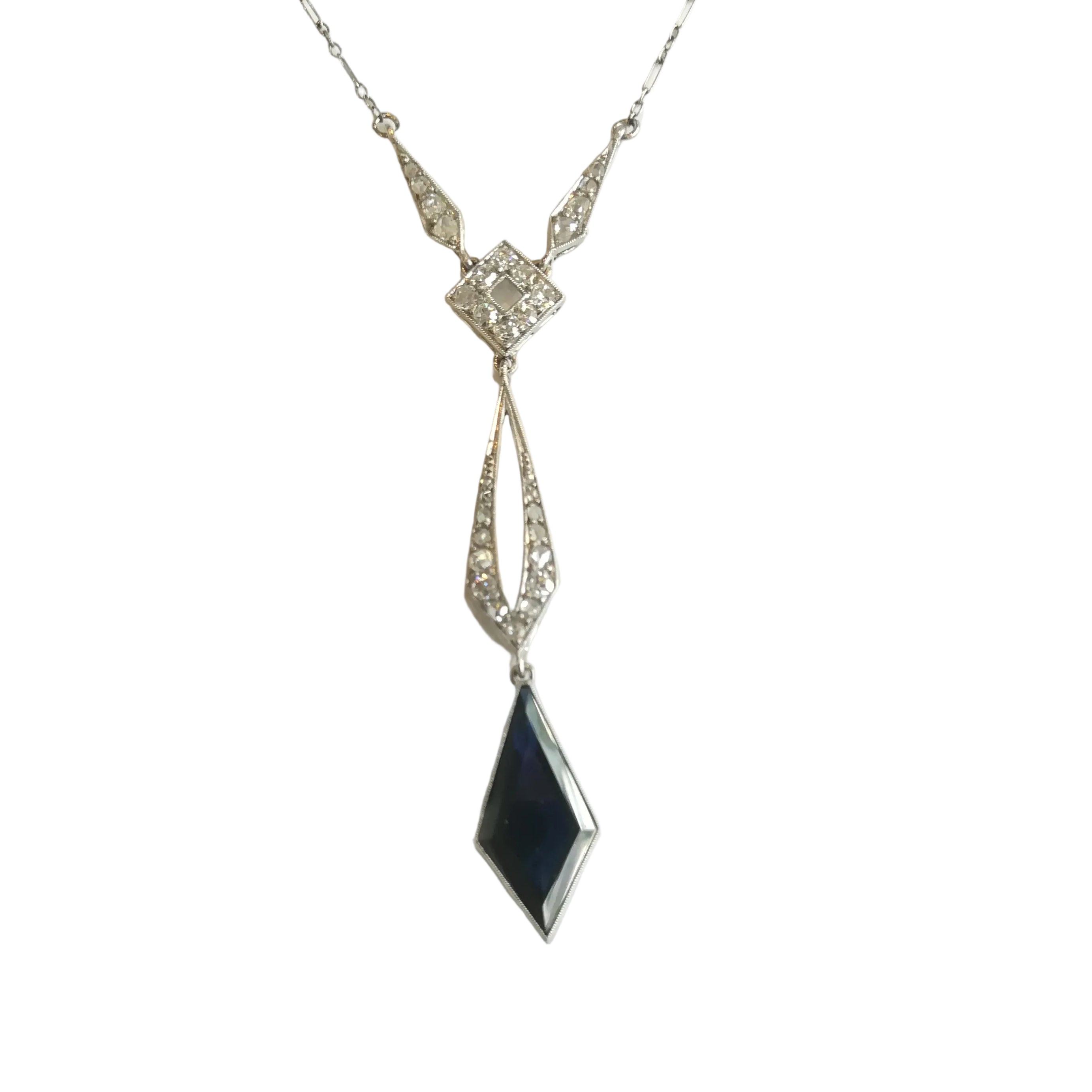 "Négligé" Necklace in Platinum, Sapphire, and Diamonds