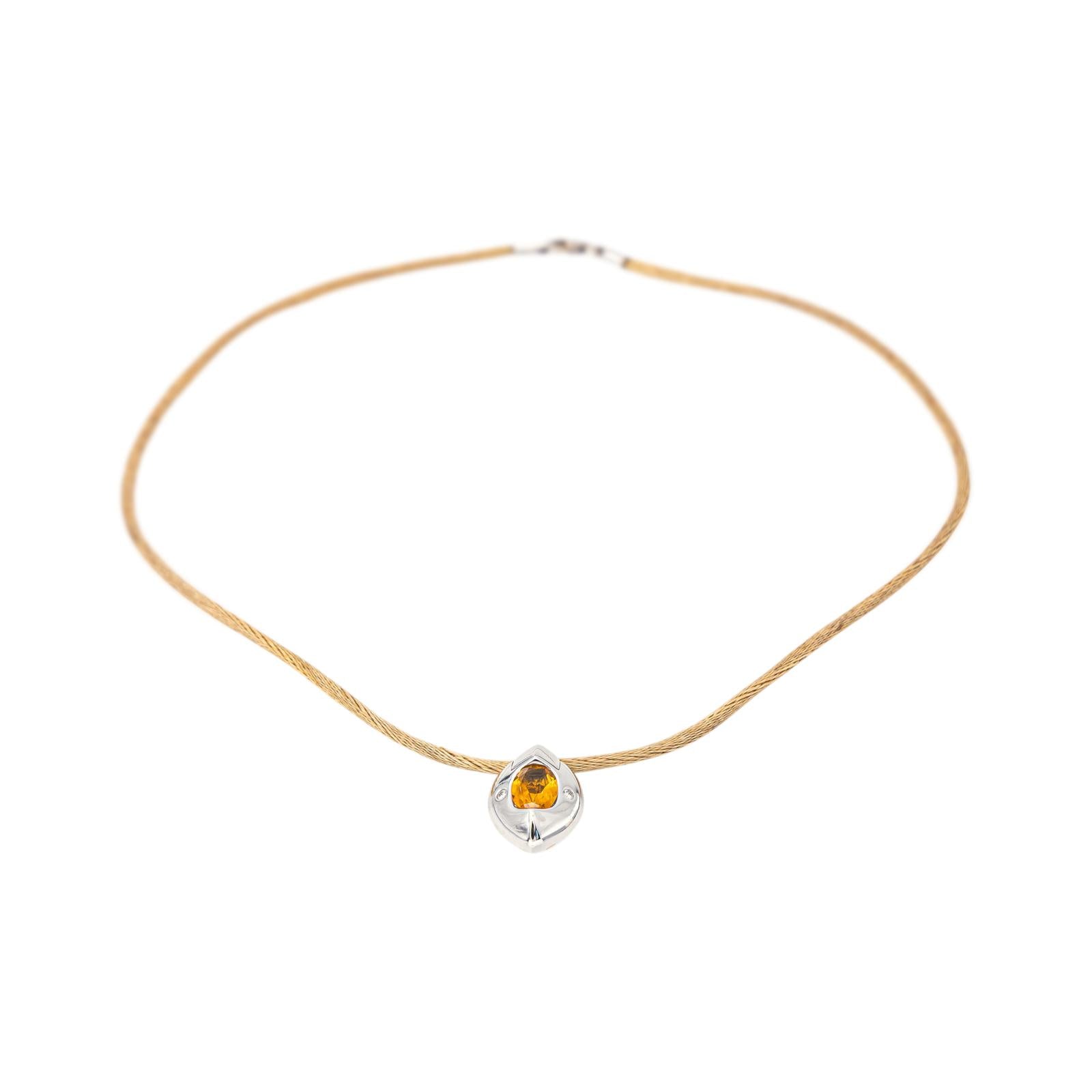 Piaget Necklace with Pendant  White gold Citrine
