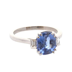 3.14-carat Sapphire and Diamond Ring
