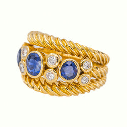 Yellow gold Sapphire Ring