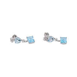 Boucles d'oreilles Or blanc Topaze