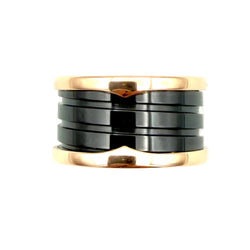 BULGARI "B.Zero1" Band Ring in rose gold and ceramic