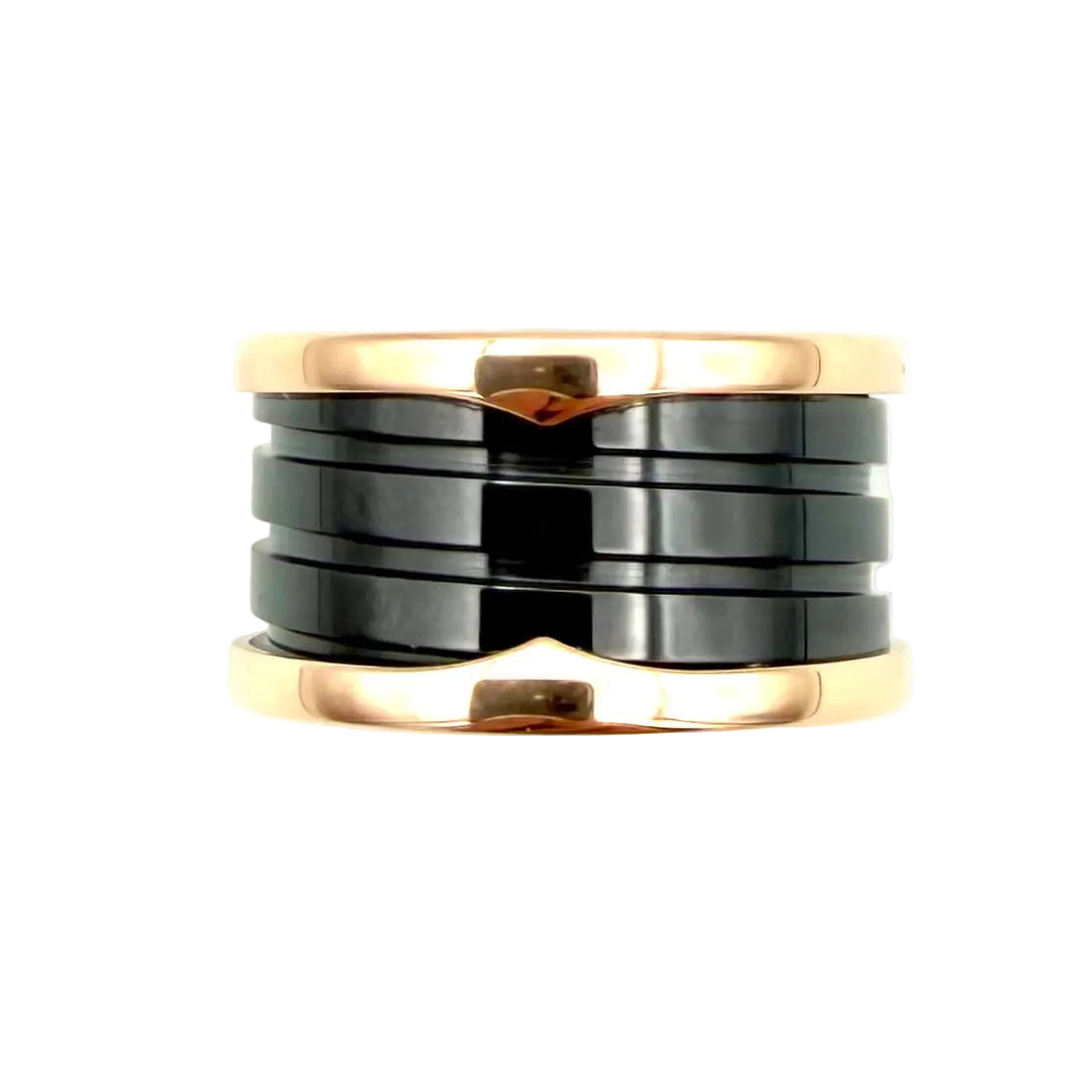 BULGARI "B.Zero1" Band Ring in rose gold and ceramic