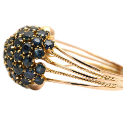 Dome Ring in Yellow Gold and Sapphires