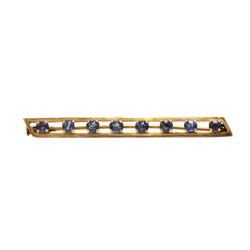 Yellow Gold Brooch with Sapphires